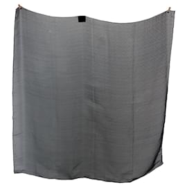 Fendi-FENDI Écharpe en Soie Grise Zucca-Marron