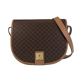 Céline-Celine Vintage Macadam Brown Shoulder Bag-Brown