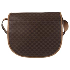 Céline-Celine Vintage Macadam Brown Shoulder Bag-Brown
