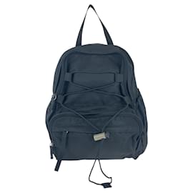 Prada-Prada Tessuto Triangle Logo Plate Backpack-Black