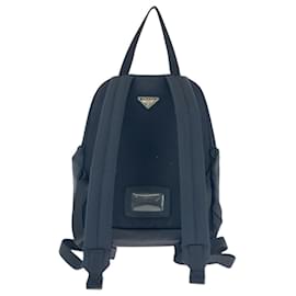 Prada-Prada Tessuto Triangle Logo Plate Backpack-Black