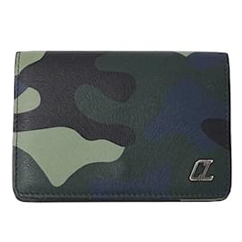 Christian Louboutin-Christian Louboutin Men's Green Leather Card Case-Green