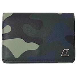 Christian Louboutin-Porte-cartes en cuir vert pour homme Christian Louboutin-Vert