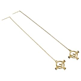 Fendi-Fendi Gold Metal Stud Earrings-Golden