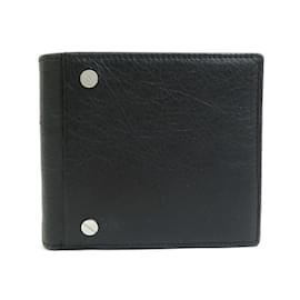 Balenciaga-Balenciaga Black Leather Long Bill Wallet-Black