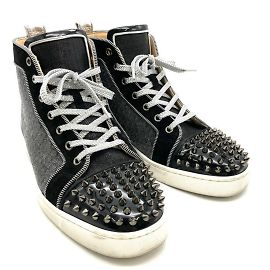 Sneakers alte Louis Spike di Christian Louboutin Nero Argento