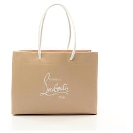 Christian Louboutin-Sac Tote KRAFTILOU de Christian Louboutin-Blanc,Beige