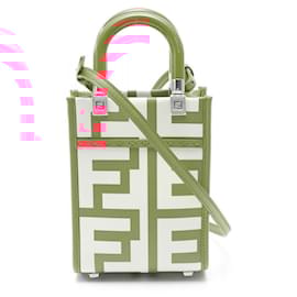 Fendi-Fendi Sunshine Shopper Mini Handbag-White,Red
