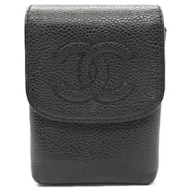 Chanel-Chanel Black Caviar Leather Cigarette Case-Black