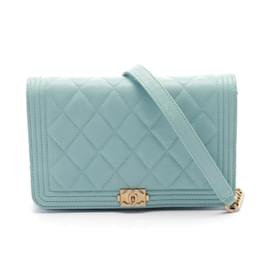Chanel-Chanel Boy Chanel Matelasse Shoulder Bag-Blue,Green