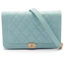 Chanel-Chanel Boy Chanel Matelasse Shoulder Bag-Blue,Green