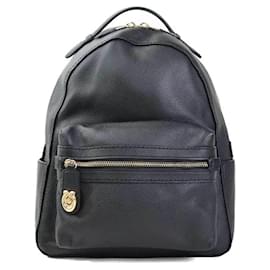 Coach-Coach Leather Backpack in Black-Black