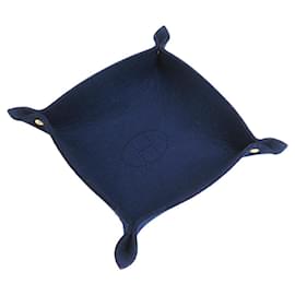 Hermès-Hermes Navy Felt Jewelry Tray-Navy blue