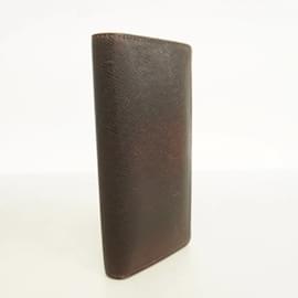 Louis Vuitton-Louis Vuitton Long Wallet Taiga Portefeuille Brazza M32578 Grizzly-Brown