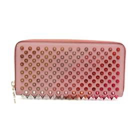 Christian Louboutin-Christian Louboutin Panettone Women's Leather Studded Long Wallet-Pink