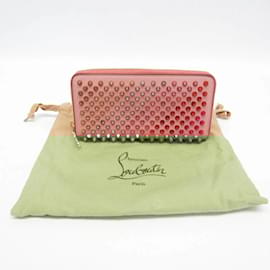 Christian Louboutin-Christian Louboutin Panettone Women's Leather Studded Long Wallet-Pink