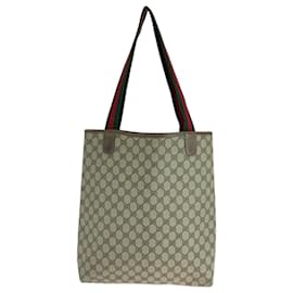 Gucci-Gucci Vintage Sherry Line Tote Bag-Brown,Beige