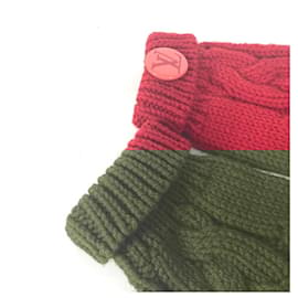 Louis Vuitton-Louis Vuitton Red Wool Mittens-Red