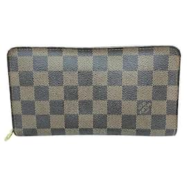 Louis Vuitton-Louis Vuitton Damier Porto Monde Zip Wallet-Brown