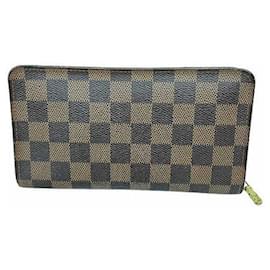 Louis Vuitton-Louis Vuitton Damier Porto Monde Zip Wallet-Brown