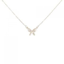 Autre Marque-Agete Agate Butterfly Diamond Necklace-Golden