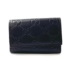 Gucci-Chaveiro de couro preto Gucci-Preto