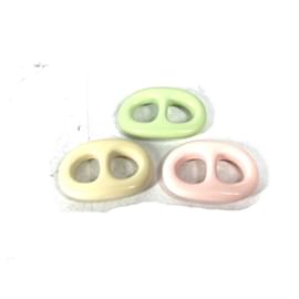 Hermès-Hermes Tribo Chaine d'Ancre Scarf Ring-Rose,Vert,Jaune