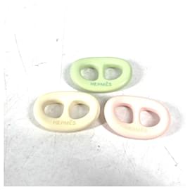 Hermès-Hermes Tribo Chaine d'Ancre Scarf Ring-Rose,Vert,Jaune