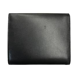 Céline-Celine Women's Tri-fold Leather Wallet-Black