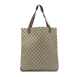 Gucci-Gucci Old GG Plus Webbing Line Tote Bag-Beige