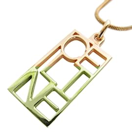 Céline-Celine Pink Gold Metal Necklace-Golden