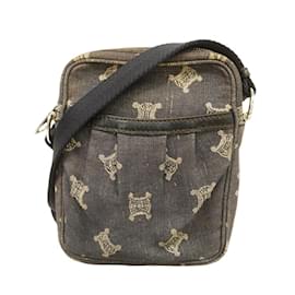 Céline-Celine Shoulder Bag Paris Macadam Denim Black-Black