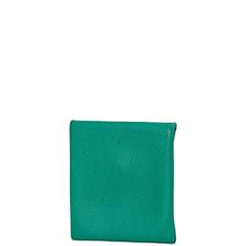 Hermès-Hermes Bastia Coin Case in Green Epsom Leather-Green