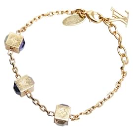 Louis Vuitton-Louis Vuitton Gold and Purple Charm Bracelet-Golden,Purple