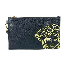 Pochette Clutch Medusa Versace Noir Jaune