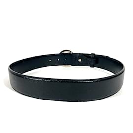 Bulgari-Ceinture en cuir avec logo Bvlgari Circle-Noir,Argenté