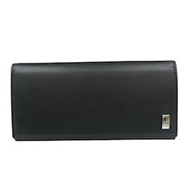 Alfred Dunhill-Dunhill Sidecar QD1010 Leather Black Bi-fold Long Wallet-Black