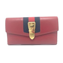 Gucci 476084 Sylvie Continental Geldbörse Rot
