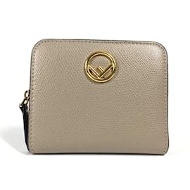 Fendi-Fendi Logo Compact Bi-fold Wallet-Grey
