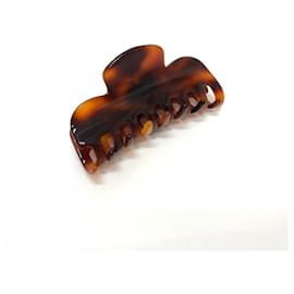 Fendi-Fendi Brown Plastic Hair Clip-Brown