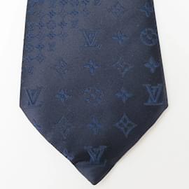 Louis Vuitton-Louis Vuitton Navy Silk Cravat-Navy blue