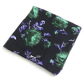 Christian Dior-Châle en laine et soie Christian Dior-Noir,Vert,Violet