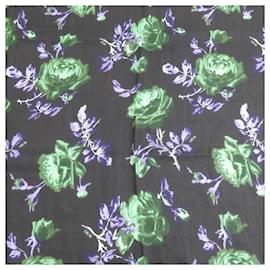 Christian Dior-Châle en laine et soie Christian Dior-Noir,Vert,Violet