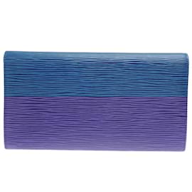 Louis Vuitton-Louis Vuitton Epi Leather Long Wallet-Blue