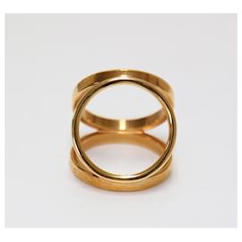 Hermès-Anneau de foulard en or Hermes-Doré