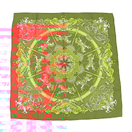Hermès-Foulard en soie Hermès Carré 90 - Luna Park-Rouge