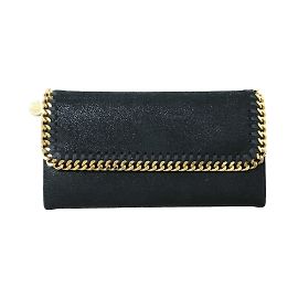 Stella Mc Cartney Stella McCartney Falabella Flap Long Wallet Black Golden