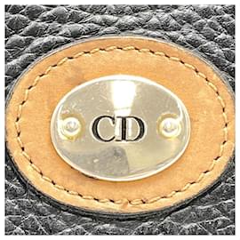Christian Dior-Christian Dior Black Leather Shoulder Bag-Black