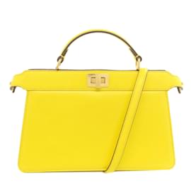 Fendi-Fendi Peekaboo I See You Handbag-Yellow