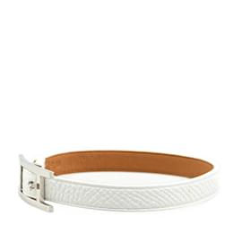 Hermès-Hermes Hapi Charm Bracelet-Silvery,White